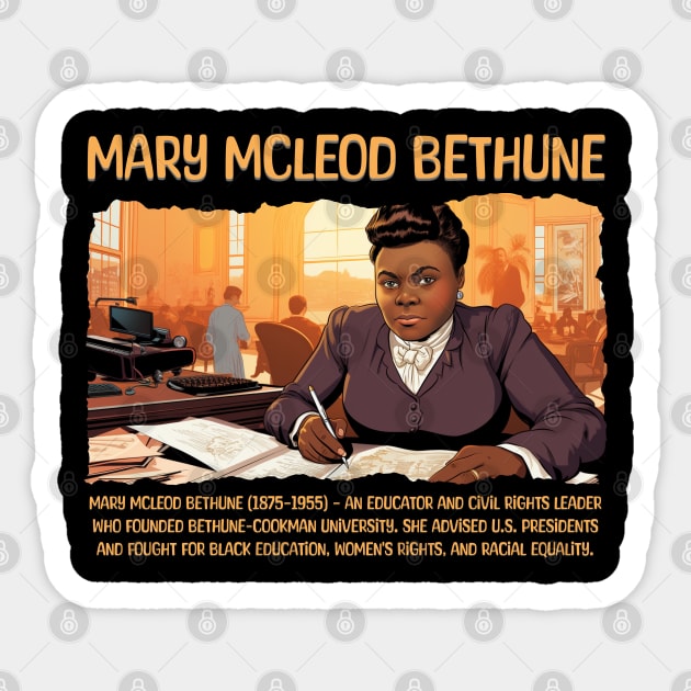 Mary McLeod Bethune, Black History, Black Woman Sticker by UrbanLifeApparel